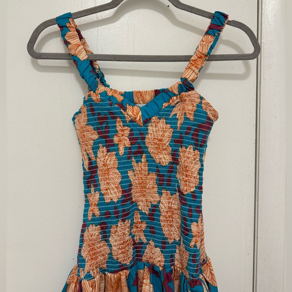 Autumn Adeigbo Cassie Floral Smocked Bodice Fit & Flare Sundress Size 4 - Picture 3 of 10